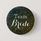 Gold Glitzer Imitate Foil Wedding Team Bride Button (Vorderseite)