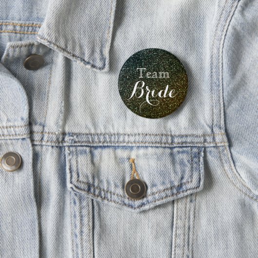 Gold Glitzer Imitate Foil Wedding Team Bride Button (Beispiel)