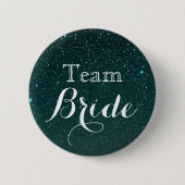 Gold Glitzer Imitate Foil Wedding Team Bride Button (Vorderseite)