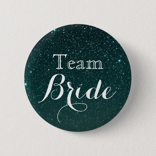Gold Glitzer Imitate Foil Wedding Team Bride Button (Vorderseite)