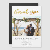 Gold Glitzer Imitate Folienhandschrift danke Magnetkarte (Vorne/Hinten)