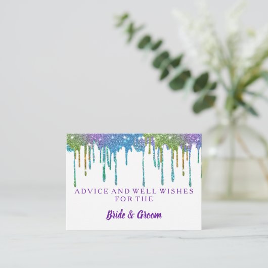 Gold Glitzer Imitate Hochzeitsratenkarte Hinweiskarte (Stehend Vorderseite)