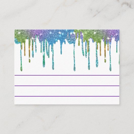 Gold Glitzer Imitate Hochzeitsratenkarte Hinweiskarte (Rückseite)