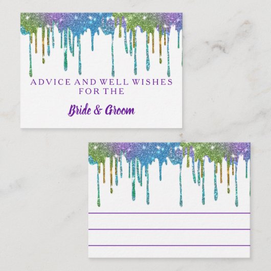 Gold Glitzer Imitate Hochzeitsratenkarte Hinweiskarte (Vorne/Hinten)