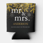 Gold-Glitzer-Imitate verleumden Mr. & Mrs. Can Coo Dosenkühler (Vorderseite)