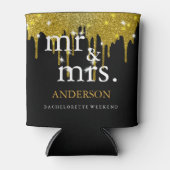 Gold-Glitzer-Imitate verleumden Mr. & Mrs. Dosenkühler (Vorderseite)