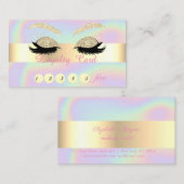 Gold Glitzer Imitats Lashes Holographic Loyalty Ca Treuekarte (Vorne/Hinten)
