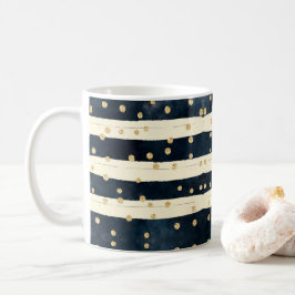 Gold Glitzer Indigo Blue Stylish Modern Kaffeetasse