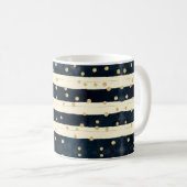 Gold Glitzer Indigo Blue Stylish Modern Kaffeetasse (VorderseiteRechts)
