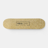 GOLD Glitzer Individuelle Name Skateboard (Horizontal)