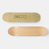 GOLD Glitzer Individuelle Name Skateboard (Horizontal)
