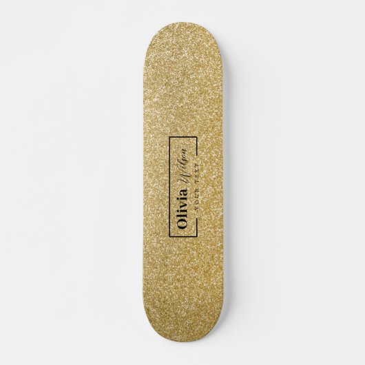 GOLD Glitzer Individuelle Name Skateboard (Vorne)