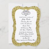 Gold Glitzer Infinity Heart Brautparty laden Einladung (Vorderseite)