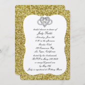 Gold Glitzer Infinity Heart Brautparty laden Einladung (Vorne/Hinten)