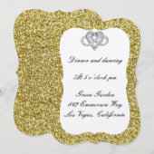 Gold Glitzer Infinity Heart Empfang Card Einladung (Vorne/Hinten)