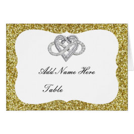 Gold Glitzer Infinity Heart Table Platzkarte