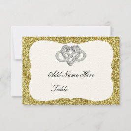 Gold Glitzer Infinity Heart Table Platzkarte