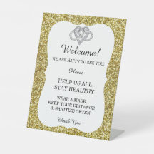 Gold Glitzer Infinity Heart Wedding Safety