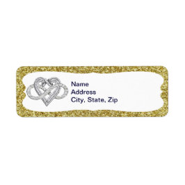 Gold Glitzer Infinity Herd Address Labels