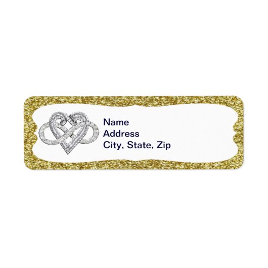 Gold Glitzer Infinity Herd Address Labels (Vorne)