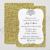 Gold Glitzer Infinity Probe Abendessen Einladung (Vorne/Hinten)