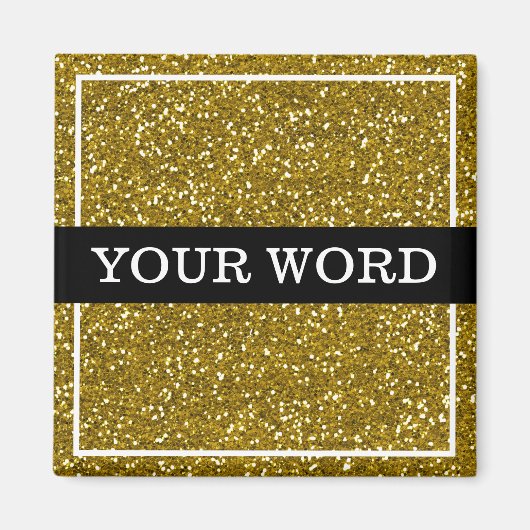 Gold Glitzer Inspiration One Word Magnet (Vorne)