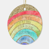 Gold Glitzer Inspiration Quotes Regenbogen Keramik Ornament (Links)