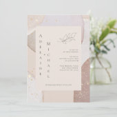 Gold Glitzer Ivory Agate Hochzeitseinladung Einladung (Stehend Vorderseite)