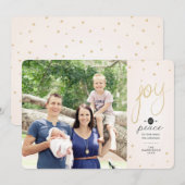 Gold Glitzer Join Foto Weihnachtskarte Feiertagskarte (Vorne/Hinten)