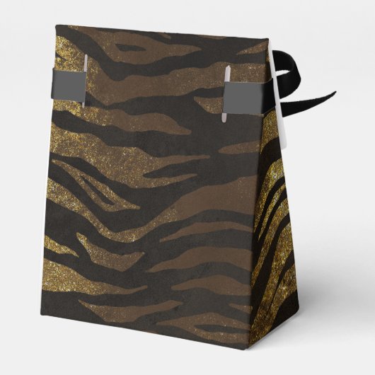 Gold Glitzer Jungle Tiger Geschenkschachtel (Rückseite)