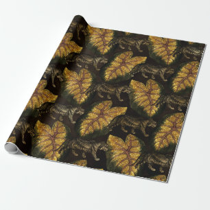 Gold Glitzer Jungle Tiger Pattern Geschenkpapier