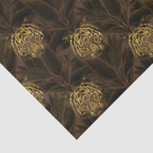 Gold Glitzer Jungle Tiger Pattern Seidenpapier (Ausschnitt)