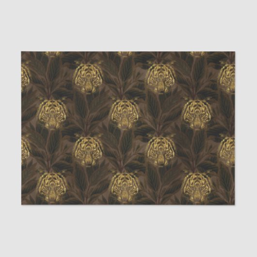 Gold Glitzer Jungle Tiger Pattern Seidenpapier (Vorderseite)