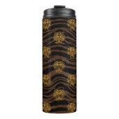Gold Glitzer Jungle Tiger Pattern Thermosbecher (Vorderseite)