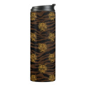 Gold Glitzer Jungle Tiger Pattern Thermosbecher (Nach links gedreht)