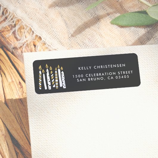 Gold Glitzer Kerzen Geburtstagsfeier Rücksendeadre