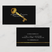 Gold Glitzer Key Real Anwesen Business Card Visitenkarte (Vorne/Hinten)