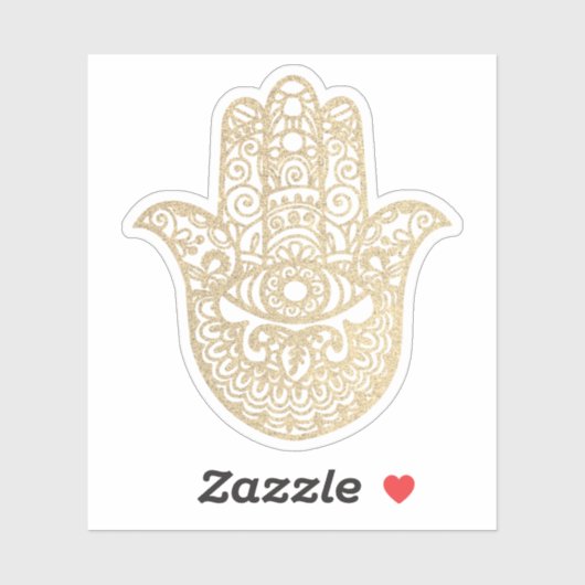 Gold Glitzer Khamsa Hand Viel Glück Aufkleber (Blatt)