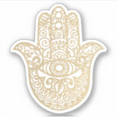 Gold Glitzer Khamsa Hand Viel Glück Aufkleber (Vorderseite)