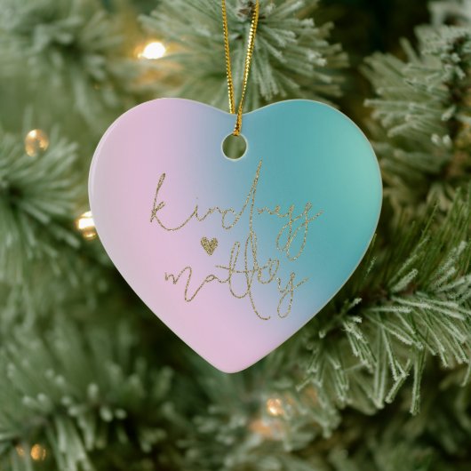 Gold Glitzer Kindness spielt Gefärbte Krawatte Keramik Ornament (Baum)