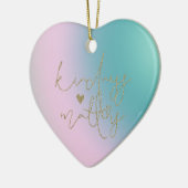 Gold Glitzer Kindness spielt Gefärbte Krawatte Keramik Ornament (Links)