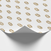 Gold Glitzer Kisses Lips Geschenkpapier (Ecke)