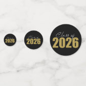 Gold-Glitzer-Klasse 2026 Konfetti (Vorderseiten)
