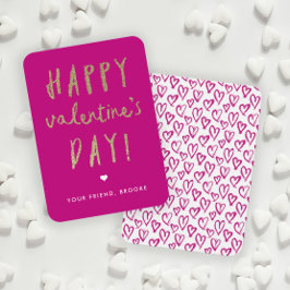 Gold Glitzer Klassenzimmer Glücklicher Valentinsta Mitteilungskarte