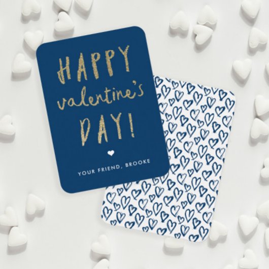 Gold Glitzer Klassenzimmer Glücklicher Valentinsta Mitteilungskarte