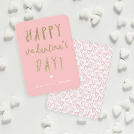 Gold Glitzer Klassenzimmer Glücklicher Valentinsta Mitteilungskarte