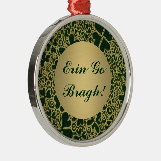 Gold Glitzer Kleeblatts Silbernes Ornament (Rechts)