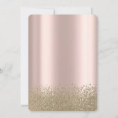 Gold Glitzer Kleid,Diamonds Rose Gold Sweet 17 Einladung (Rückseite)