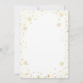 Gold Glitzer Kleine Snowflake Babydusche Einladung (Rückseite)