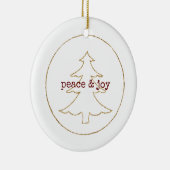 Gold Glitzer Kontur Weihnachtsbaum Keramik Ornament (Rechts)